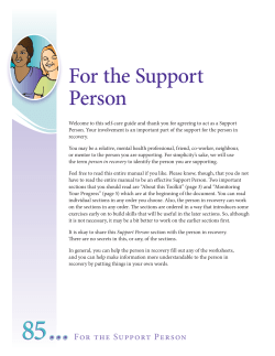 For the Support Person