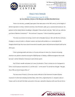 China`s New Attitude - University of Montana