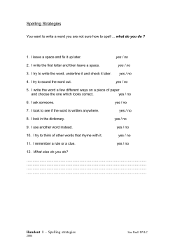 Spelling Strategies