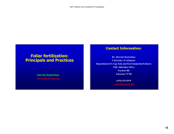 Foliar fertilization: Principals and Practices