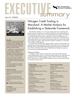 Nitrogen Credit Trading in M a ryland: A Market Analysis for