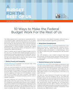 Alternative Budget Fact Sheet - Canadian Centre for Policy
