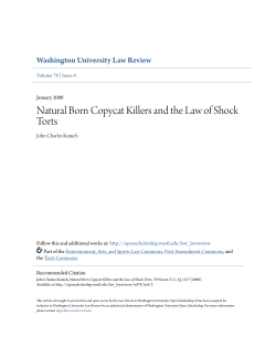 Natural Born Copycat Killers and the Law of Shock Torts