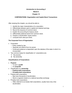Introduction to Accounting 2 Modul 6 Chapter 14 CORPORATIONS
