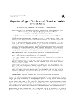 Magnesium, Copper, Zinc, Iron, and Chromium Levels in Sweat of