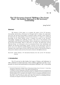 The UN Secretary-General “Walking a Two-Scope Rope”