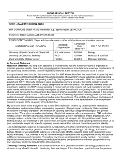 PHS 398 (Rev. 9/04), Biographical Sketch Format Page