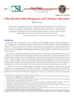 Cyber Ricochet: Risk Management and Cyberspace Operations