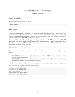 Correlational analyses in R