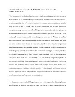 Obesity and Free Fatty Acids in Severe Acute Pancreatitis