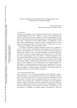 Noun classifiers in ethnobotanical terminology of a Yanomami