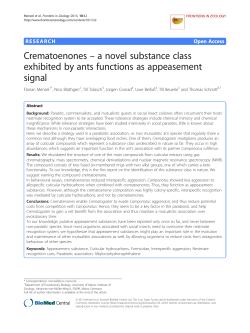 Crematoenones &ndash; a novel substance class exhibited by ants