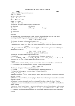 1. Balance the following chemical equations