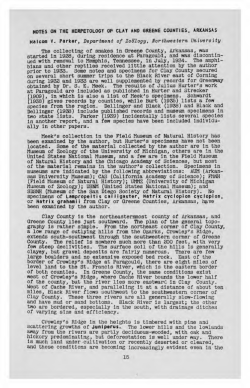 Notes on the Herpetology of Clay and Greene Counties, Arkansas