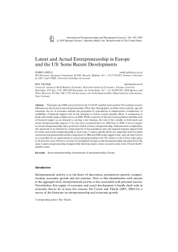 Latent and Actual Entrepreneurship in Europe and the US: Some