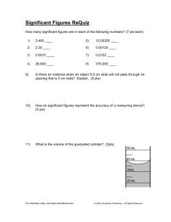 Significant Figures ReQuiz