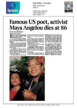 Maya Angelou dies at 86