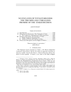 NO ENCLAVES OF TOTALITARIANISM: THE TRIUMPH AND