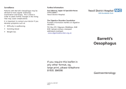 Barrett`s Oesophagus - Yeovil District Hospital