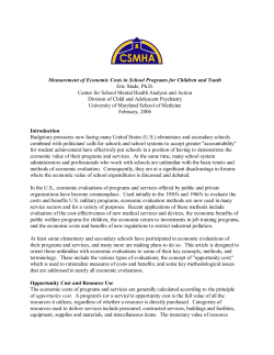 Measurement of Economic Costs in School Programs for Children