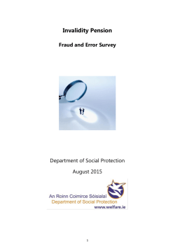 Invalidity Pension Fraud and Error Survey