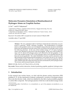 Molecular Dynamics Simulation of Bombardment of Hydrogen