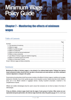 Chapter 7 &ndash; Monitoring the effects of minimum wages