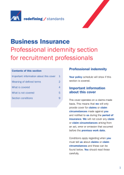 Business Insurance Professional indemnity