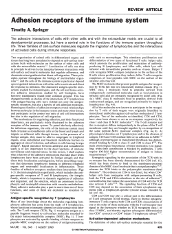 Adhesion receptors of the immune system