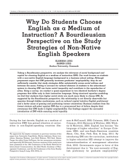Why Do Students Choose English as a Medium of Instruction?