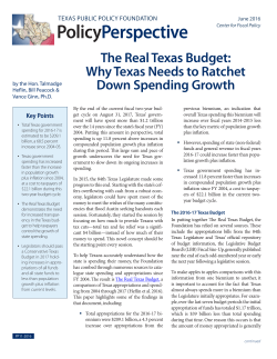 The Real Texas Budget - Texas Public Policy Foundation