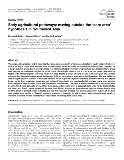Early agricultural pathways: moving outside the `core area