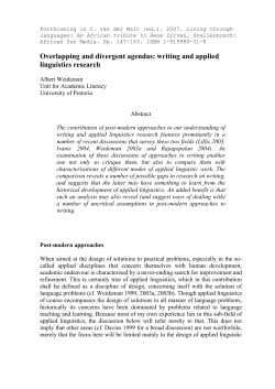 Overlapping and divergent agendas: writing and applied linguistics