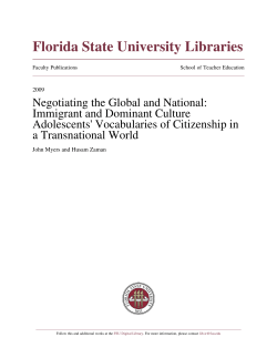 Negotiating the Global and National: Immigrant and Dominant