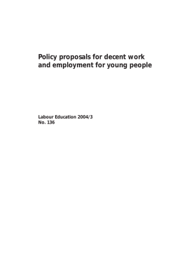Policy proposals for decent work and employment for young people
