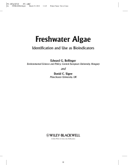 Freshwater Algae : Identification and Use as Bioindicators