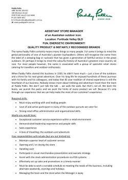 ASSISTANT STORE MANAGER of an Australian
