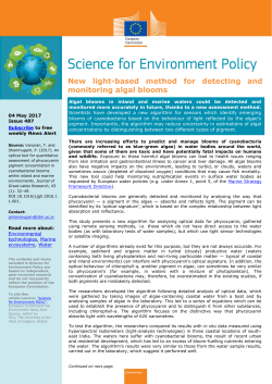 New light-based method for detecting and monitoring algal blooms