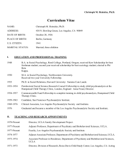 Curriculum Vitae - Department of Psychology