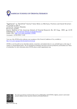 "Egalitarian" or "Stratified" Society? Some Notes on Mortuary