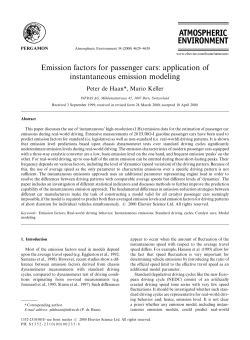 Emission factors for passenger cars: application of instantaneous