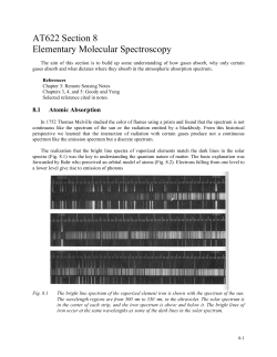 AT622 Section 8 Elementary Molecular Spectroscopy