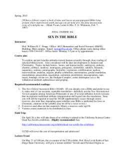 sex in the bible - UCSD Department of History