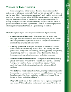 A Short Guide to Paraphrasing