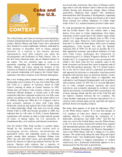 Cuba and the US - California History-Social Science Project