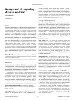 Management of respiratory distress syndrome