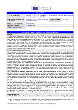 Appraisal of an EU framework for administrative terrorist asset