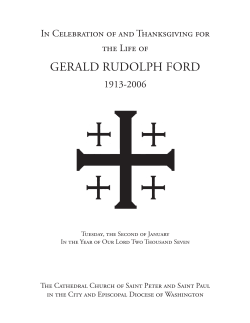 Leaflet (bulletin) for Funeral of Gerald Rudolph Ford