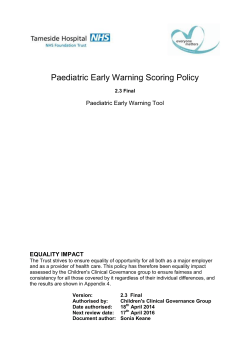 paediatric early warning scoring policy