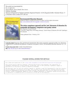 Environmental Education Research The action competence